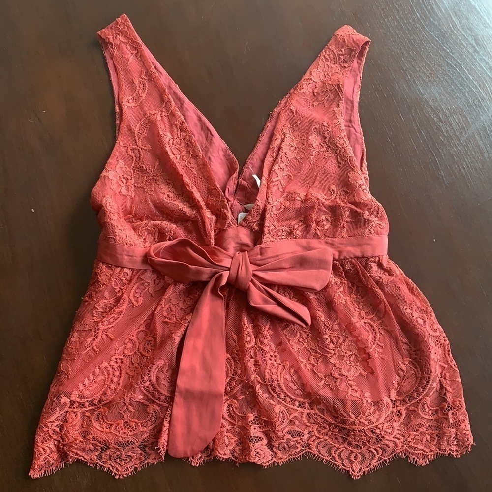NWT Free People Chante Lace Tank Top In Frenchie Kiss XS